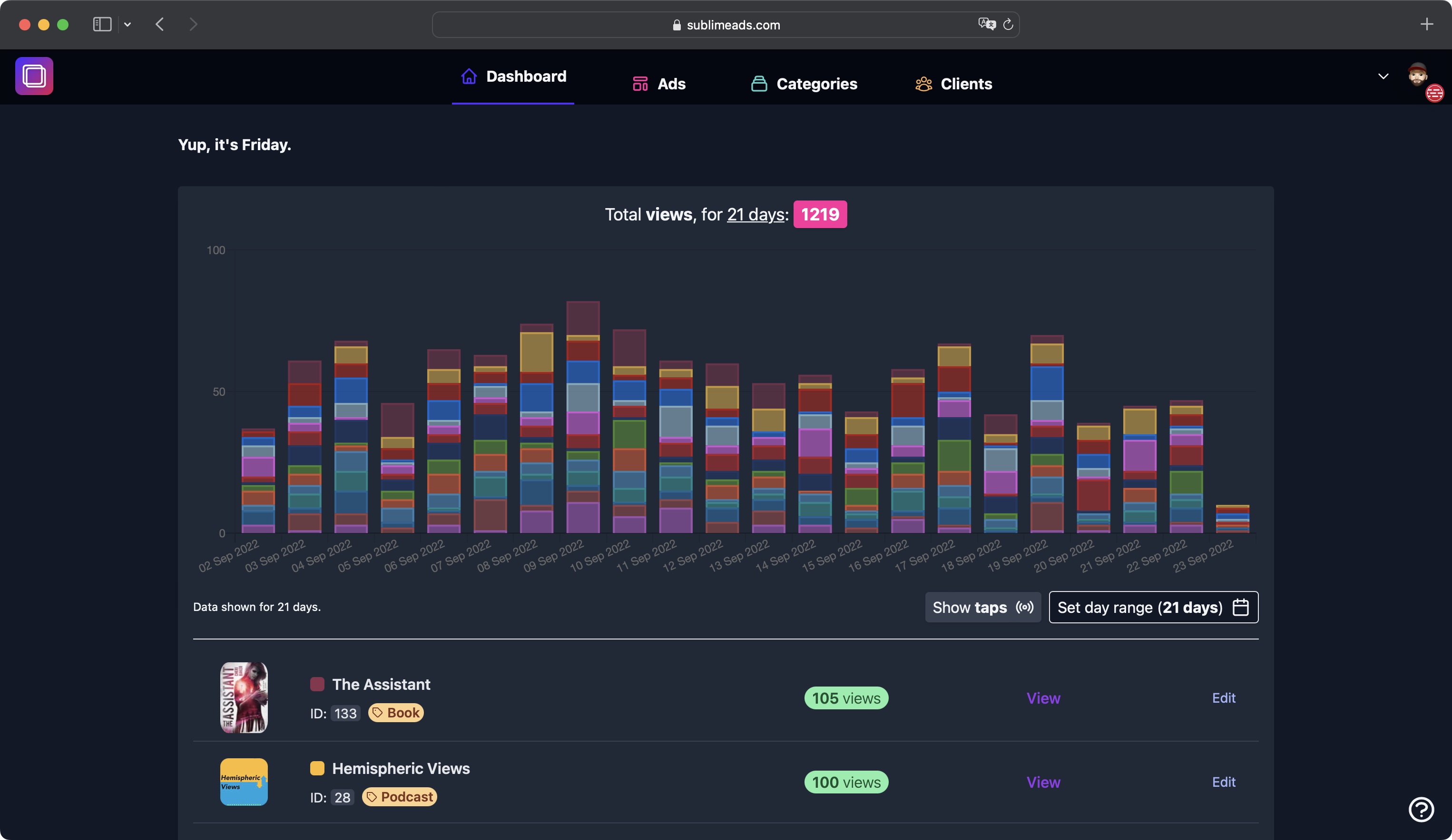 Shameless Plug - Dashboard