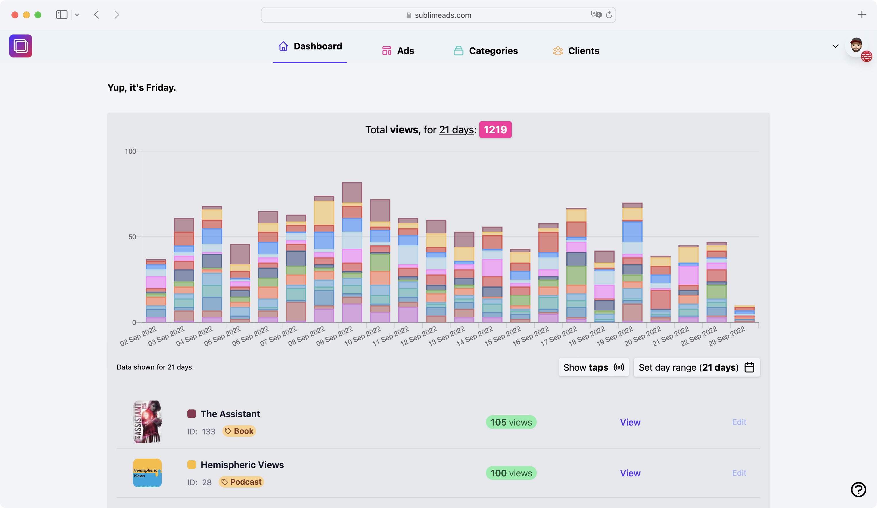 Shameless Plug - Dashboard